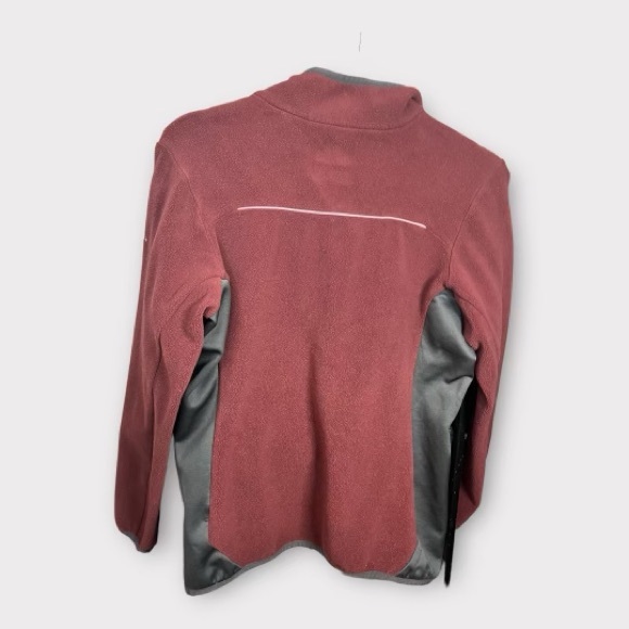 Columbia Womens Fleece Jacket Small Quarter Zip Omni-Heat Merlot and Gray - Picture 8 of 8